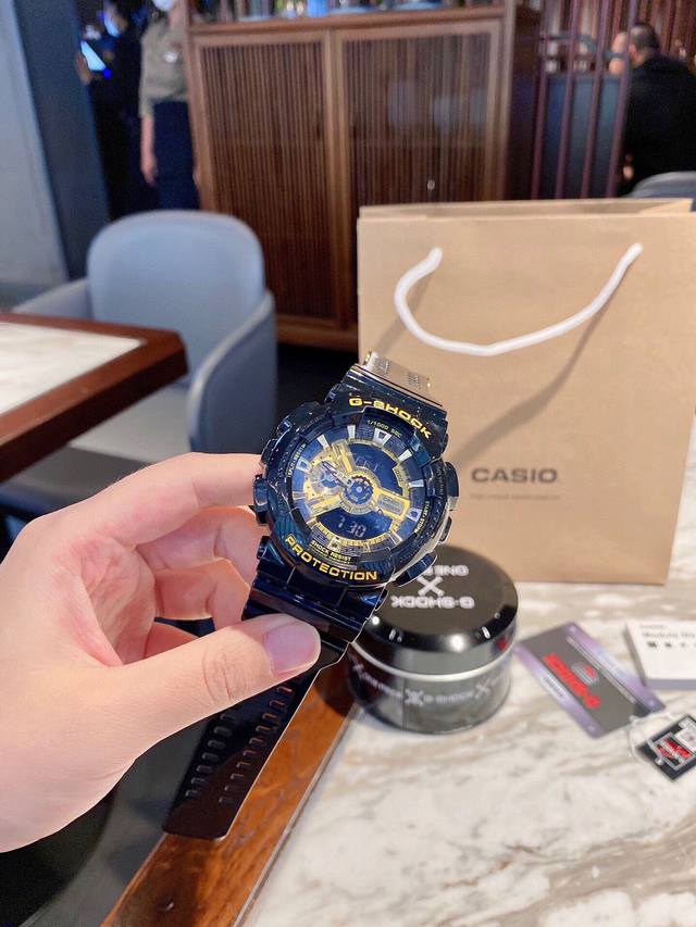 爆款现货了卡西欧110系列，最高版本，主要功能：抬手灯，防震防水，世界时间，倒计时，闹铃，间歇响报，全套包装一手价出！现货主推110系列爆款！小红书爆款男女佩戴