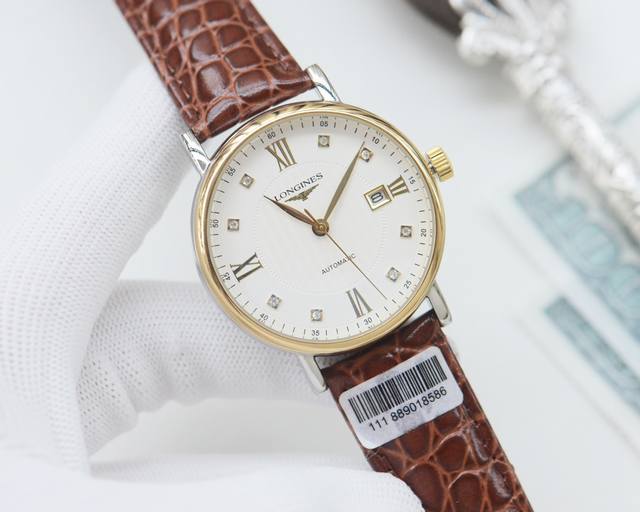 皮带 ，钢带 ，钢带10 品牌：浪琴-Longines 类型：男士腕表 壳套：顶级版316精钢l 表带：进口小牛皮表带 316L精钢表带 机芯：日本进口西铁城8