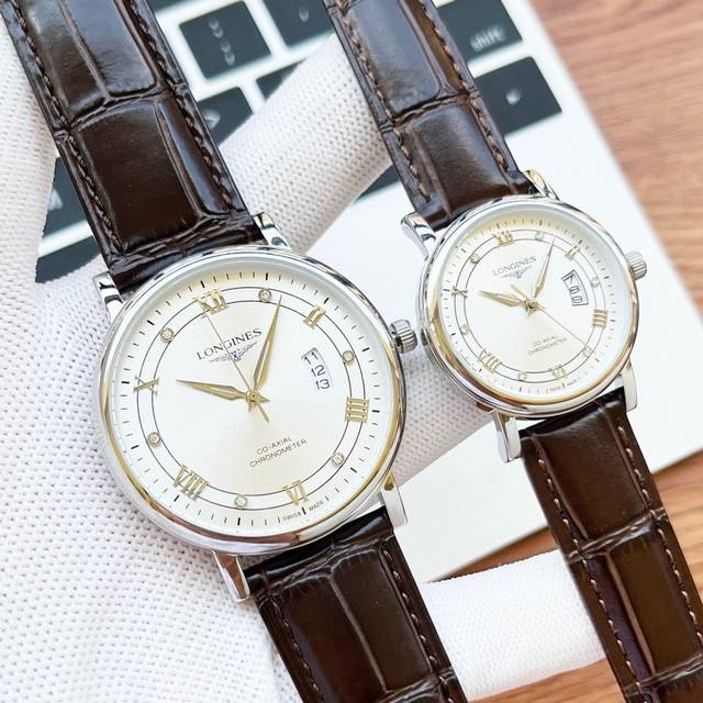 白 玫 钢带20 浪琴情侣对表 原装进口石英机芯 矿物质玻璃镜面 316L精钢表壳 直径男40Mm女30Mm 厚8Mm 如果今天的阳光停止了它耀眼的光芒。那么你