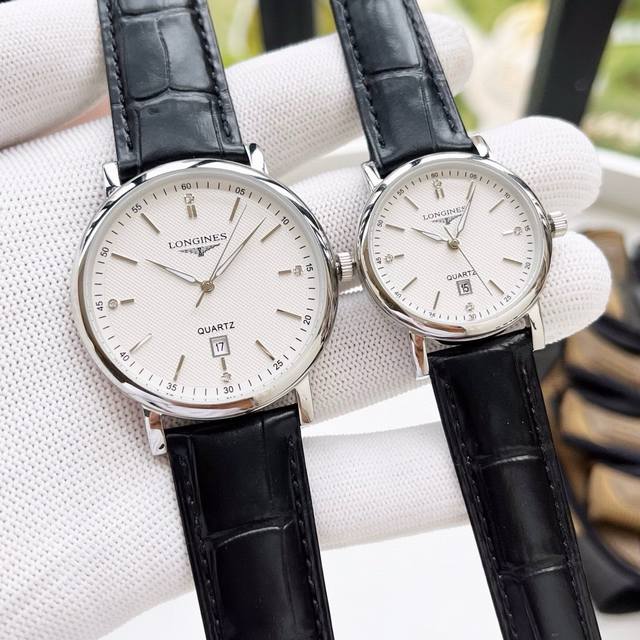 金壳+20钢带20 陶瓷30 浪琴 情侣对表 520送礼首选 原装进口石英机芯 矿物质玻璃镜面 316L精钢表壳 直径男40Mm女30Mm 厚8Mm如果今天的阳