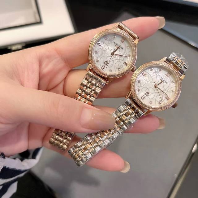 白钢 .金 陶20 浪琴-Longines 情侣对表 原装进口石英机芯 316L精钢表壳 直径女29Mm 厚8Mm如果今天的阳光停止了它耀眼的光芒。那么你的一个