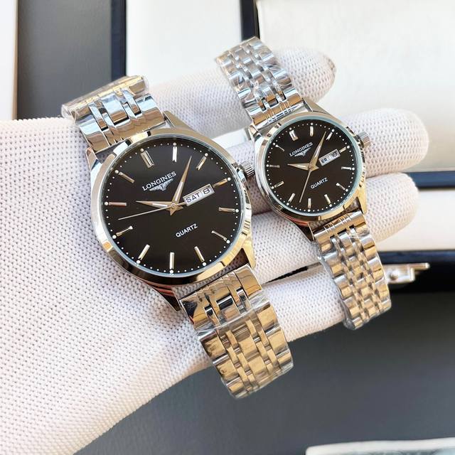 白壳 金壳 钢带+20浪琴-Longines 精品情侣腕表 经典三针设计 尊贵大气 绅士风范 卓越品质 热卖全城 采用进口石英机芯 顶级316精钢表壳 进口小牛