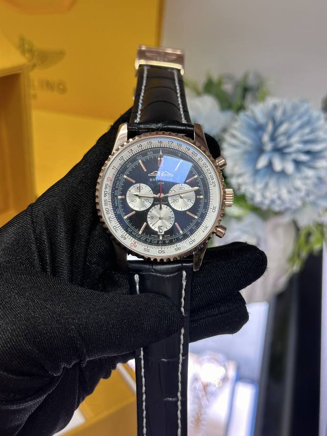 独家实拍图 百年灵 石英机芯 日本Vk 石英腕表 Breitling Japanese Electronic Movement