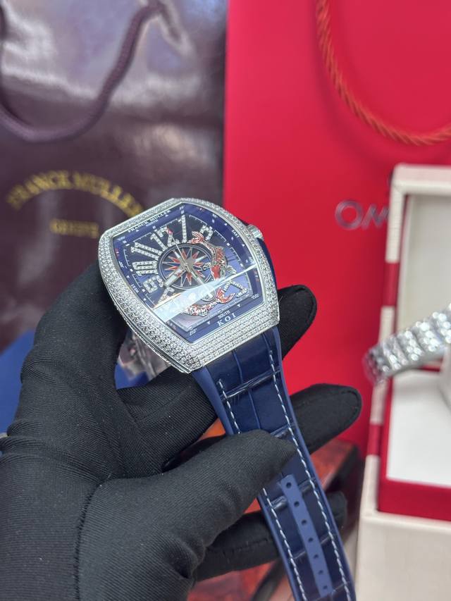 独家实拍图 法兰克穆勒 复刻版本，全自动机械表，男士腕表 Frank Muller Automatic Mechanical Watch High Qualit