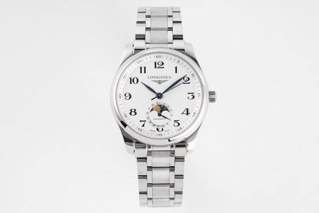 Gs出彩之作，浪琴名匠系列L2.909.4.78.3月相腕表压轴登场！简约优雅尽显从容气度！ 表壳 1.腕表尺寸40X12毫米。Gs不放过任何细节，一丝不苟的还