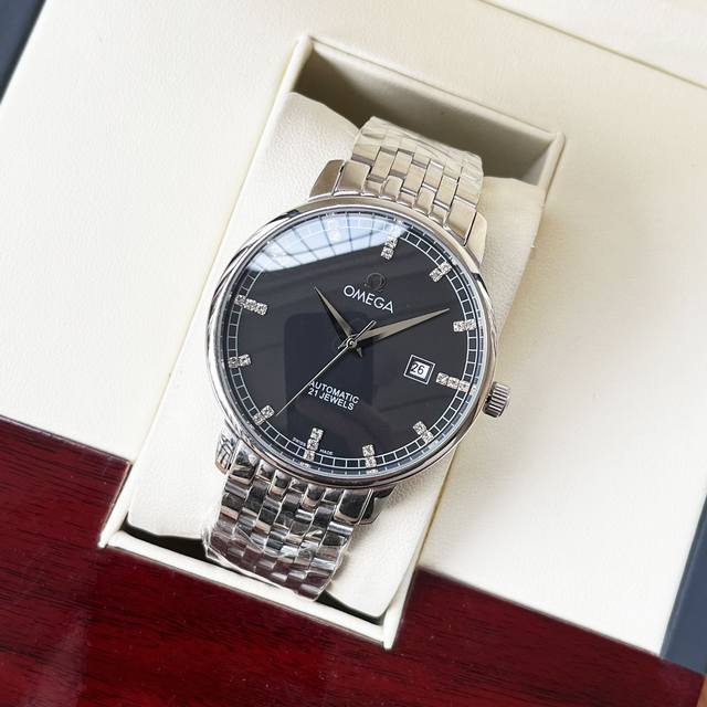 统一 ，钢带+50。全新升级 经典热卖欧米茄-Omega 男士腕表 西铁城机械机芯 矿物强化玻璃 316L精钢表壳 精钢表带 时尚大方 商务必备 尺寸：直径40
