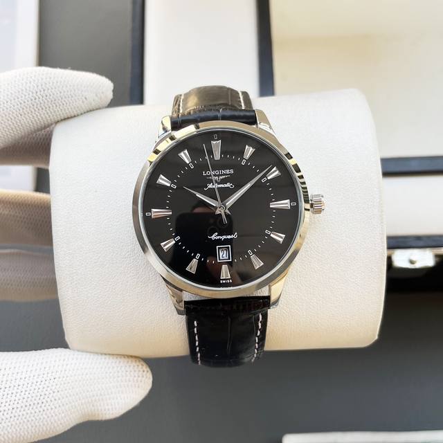 白壳 金壳 钢带+20浪琴-Longines火爆新品 搭载全自动机械机芯 316精钢表壳 简约时尚 优雅尊贵 矿物质强化玻璃镜面 真牛皮表带 商务休闲 精致型男