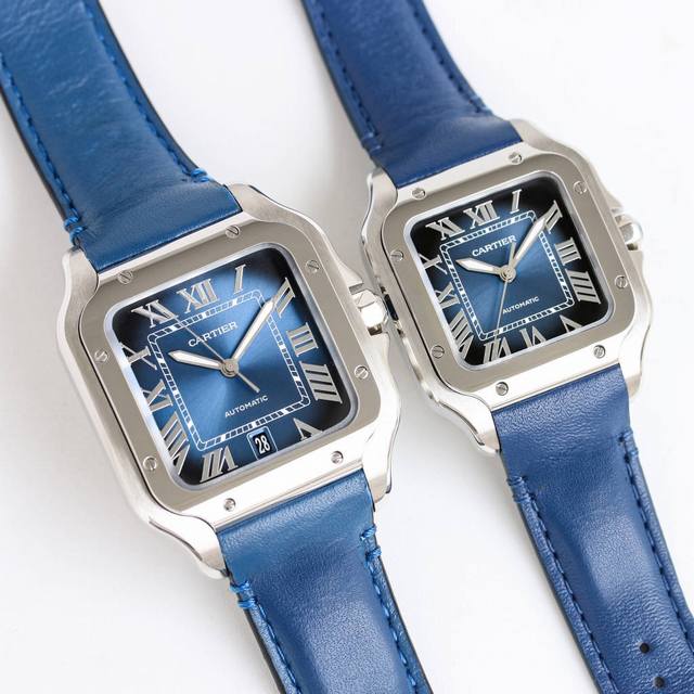 Sj出品 白壳 金壳 Tw 出品-卡地亚 Cartier Santos系列腕表 Af5 可以出Bv包装 技术特点： 1镜面：蓝宝石玻璃表镜十鱼眼玻璃 2表带：精