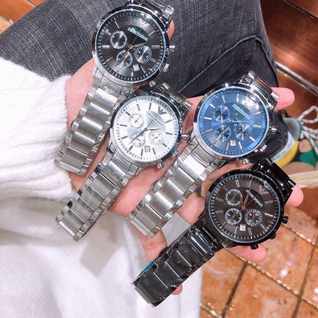 特价 阿玛尼 最新到货！跑量版本4个颜色...精钢表带石英机芯