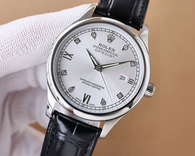 白 -金 。台湾厂 Rolex劳力士 .一块彰显绅士风度，劳力士3D锅盖，耗时长达12个月打造316精钢材质表壳！超薄男士自动机械腕表，采用进口原装8215机芯