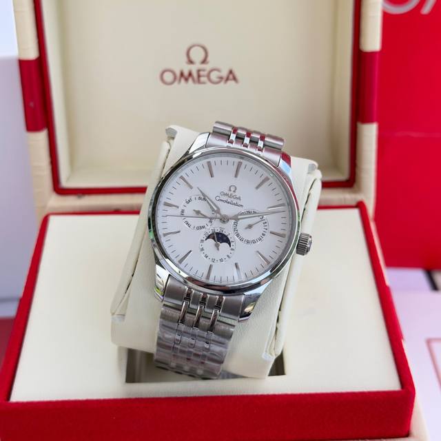 白壳 ，玫瑰金 ，钢带+20。 海马升级多功能款 采用多功能3836机芯 品质有保证 壳身侧边选用精致拉丝工艺 一直被模仿 认准图片机芯 全新升级 优雅热卖欧米