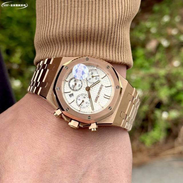 密底:白钢 -金黑钢 夹版:白钢 -金黑钢 Hbf Factory Ap-爱彼 Audemars Piguet 市场最高版本 原版开模，三件壳套，一比一原版复刻
