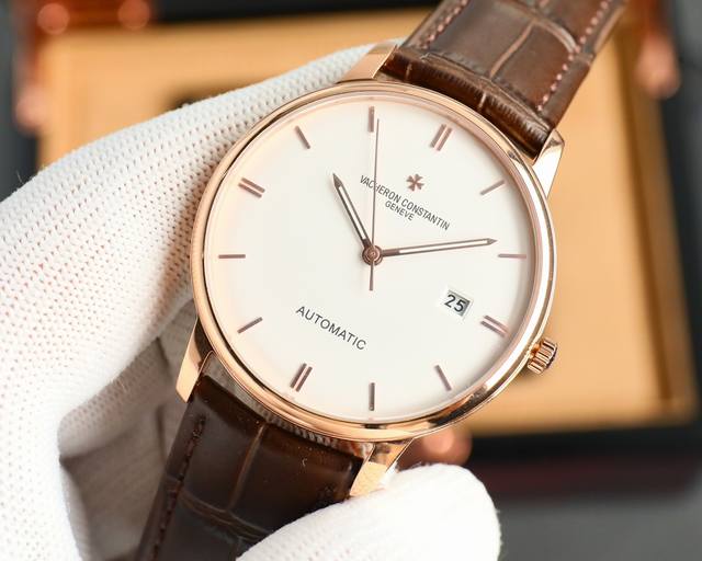 白 -金 最新款推荐市场最高复刻 V4升级版本 江诗丹顿Vc传承系列85180腕表！ 1表壳尺寸40Mmx9Mm，完美圆形的表壳，搭配微孤式表耳设计，使之更加贴