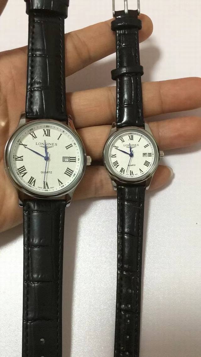 浪琴 名匠石英皮带情侶