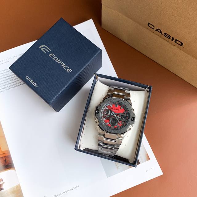 卡西欧王一博同款Gshock钢铁之心黑暗非机械Gst-B400，作为G-Shock的重点产品系列，以钢韧并济的强悍实力制霸腕间，传递“以变至坚，倾力一博”的坚韧