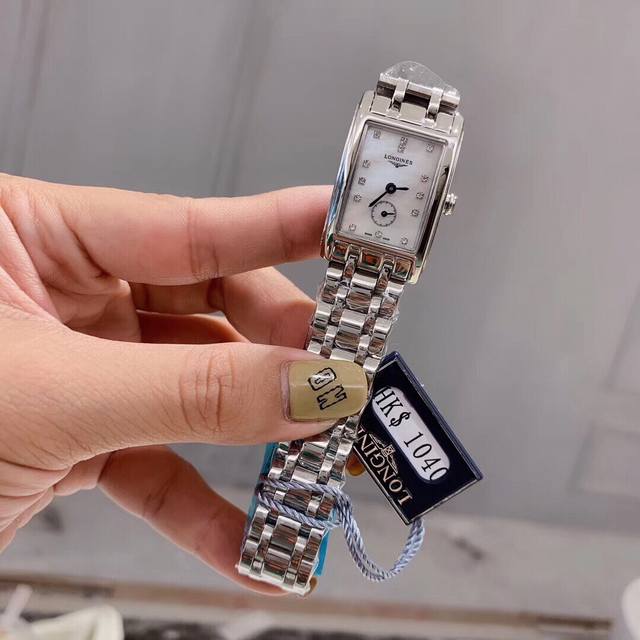 林志玲同款钢带 浪琴超好看的小红表 浪琴-Longines戴卓维纳系列 精致两针半女士腕表 表带实心钢带 搭配精准进口机芯尺寸：33*22Mm厚7Mm.Sm